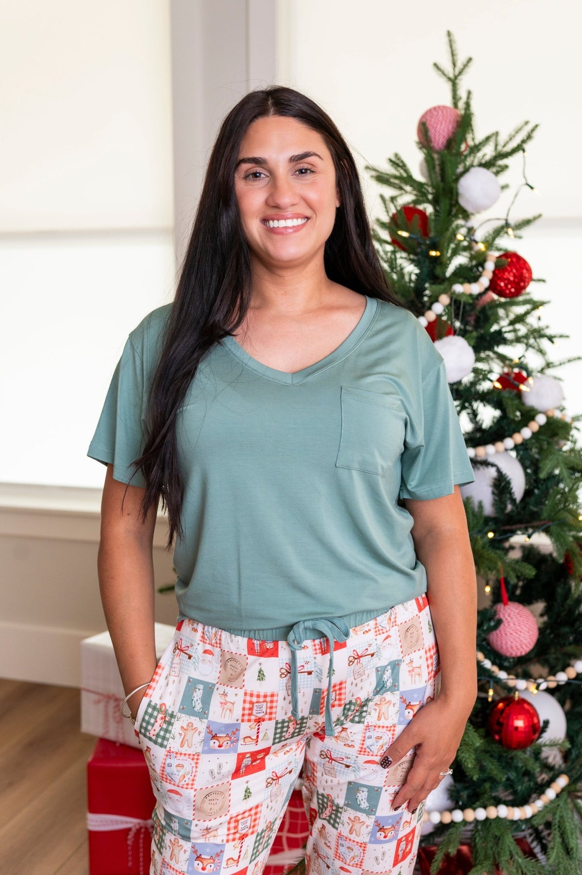 Women's Solid Tee- Merry Mosaic - The Sleepy Sloth
