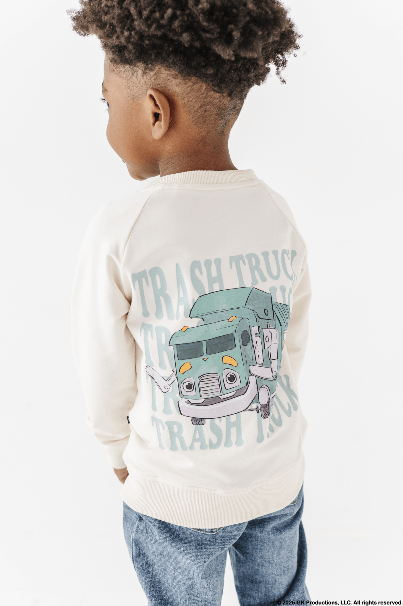 YOUTH GRAPHIC CREWNECK - TRASH TRUCKS VARSITY CREWNECK - The Sleepy Sloth