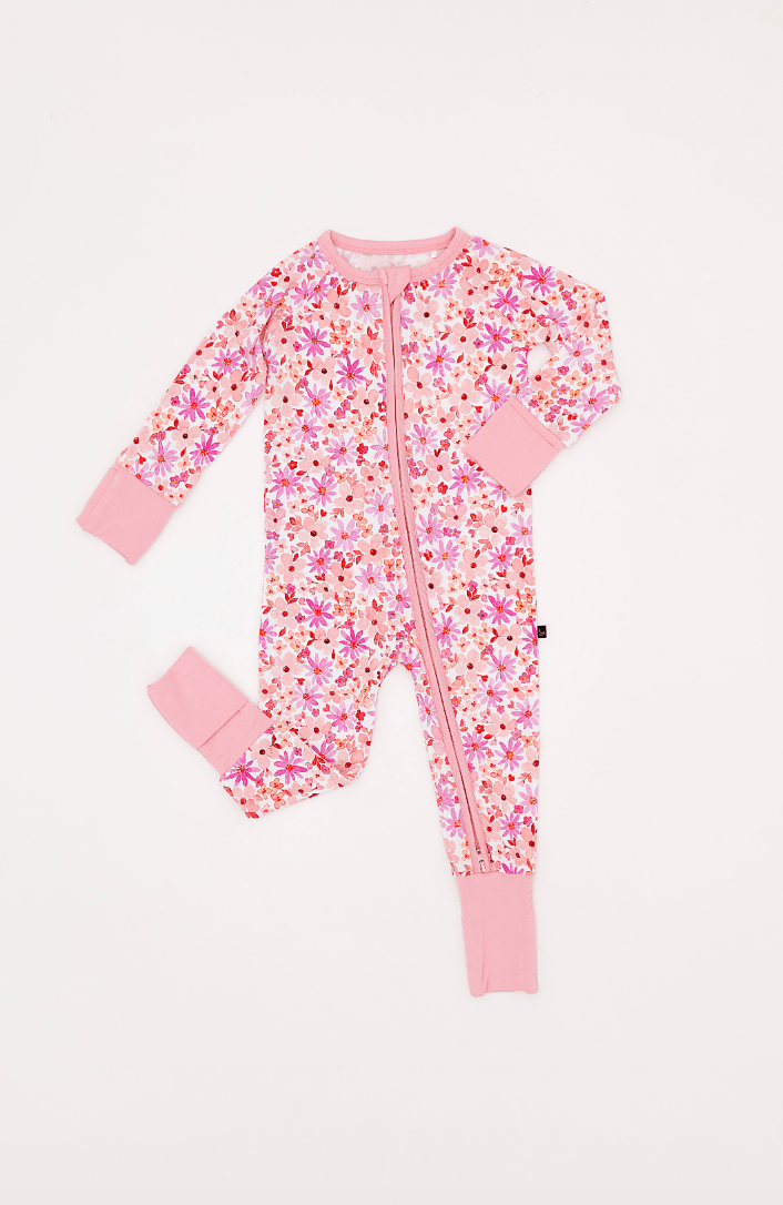 ZIP JAMMIES - BLUSHING BLOOMS - The Sleepy Sloth