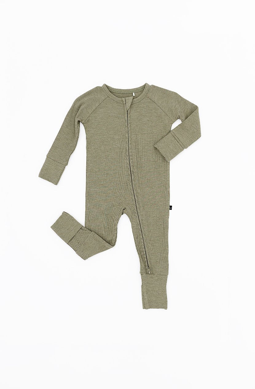 ZIP JAMMIES - OLIVE - The Sleepy Sloth