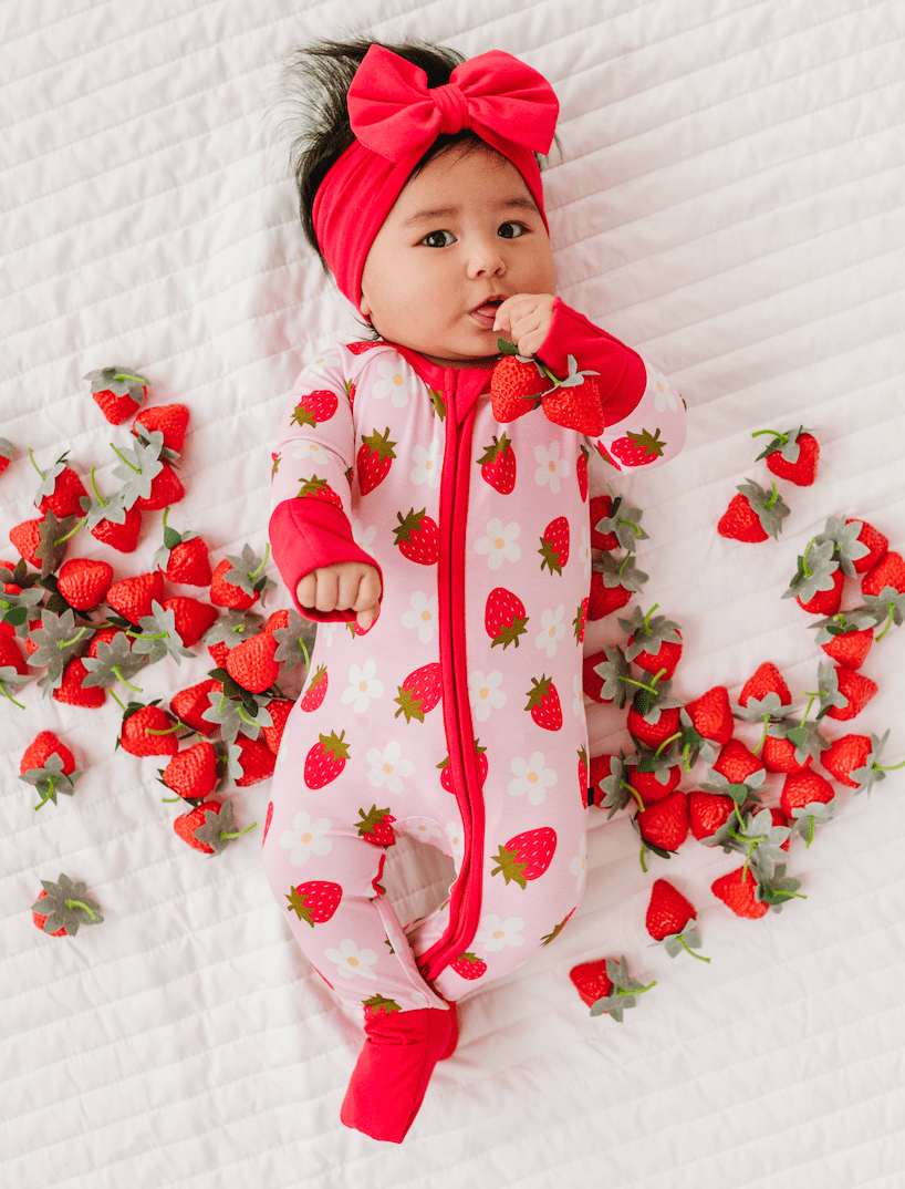 ZIP JAMMIES - STRAWBERRY FIELDS - The Sleepy Sloth
