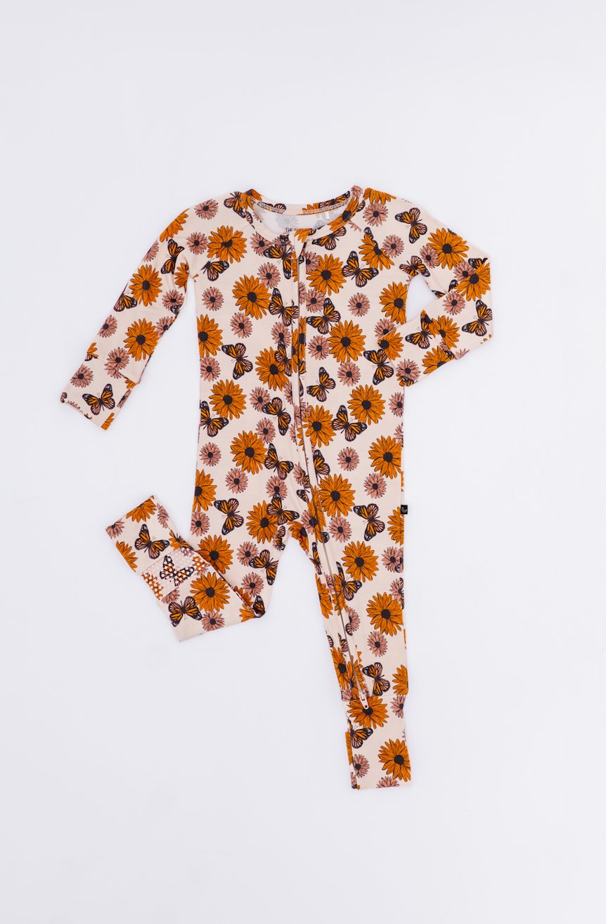 ZIP JAMMIES - SUNFLOWER HARVEST - The Sleepy Sloth