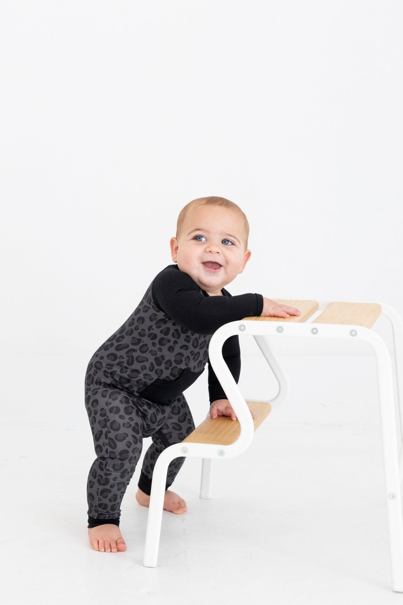 ZIP LONGALL - SPOTTED IN ONYX - The Sleepy Sloth