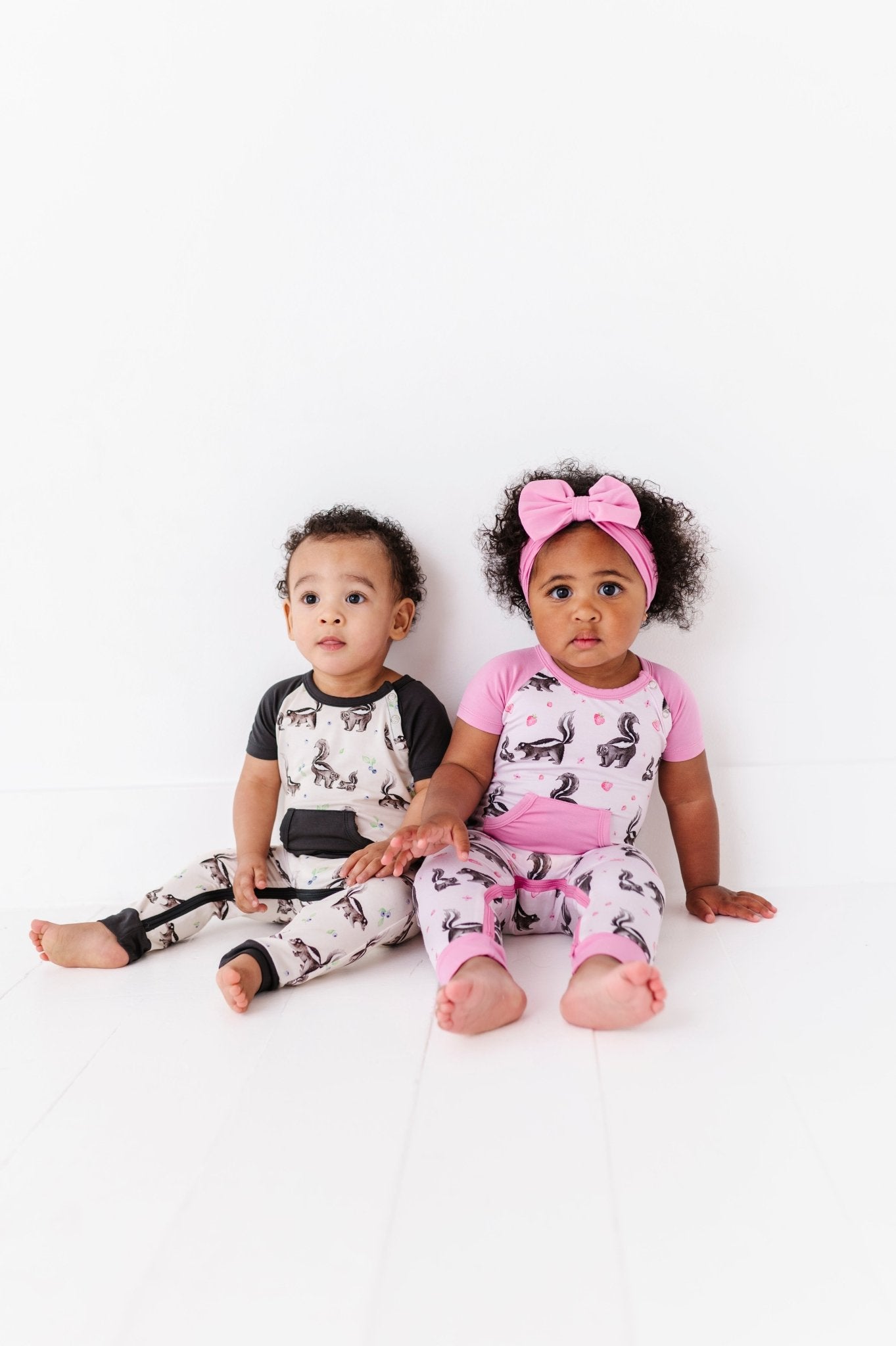 ZIP SHORT SLEEVE LONGALL - BERRY SWEET - The Sleepy Sloth