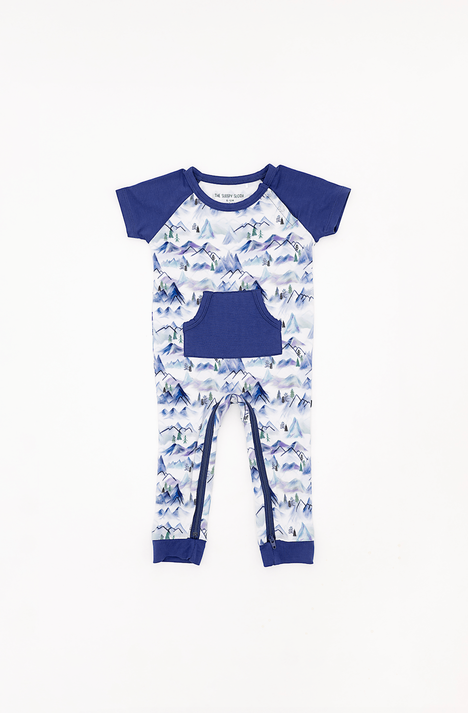 ZIP SHORT SLEEVE LONGALL - MISTY MOUNTAINS - The Sleepy Sloth